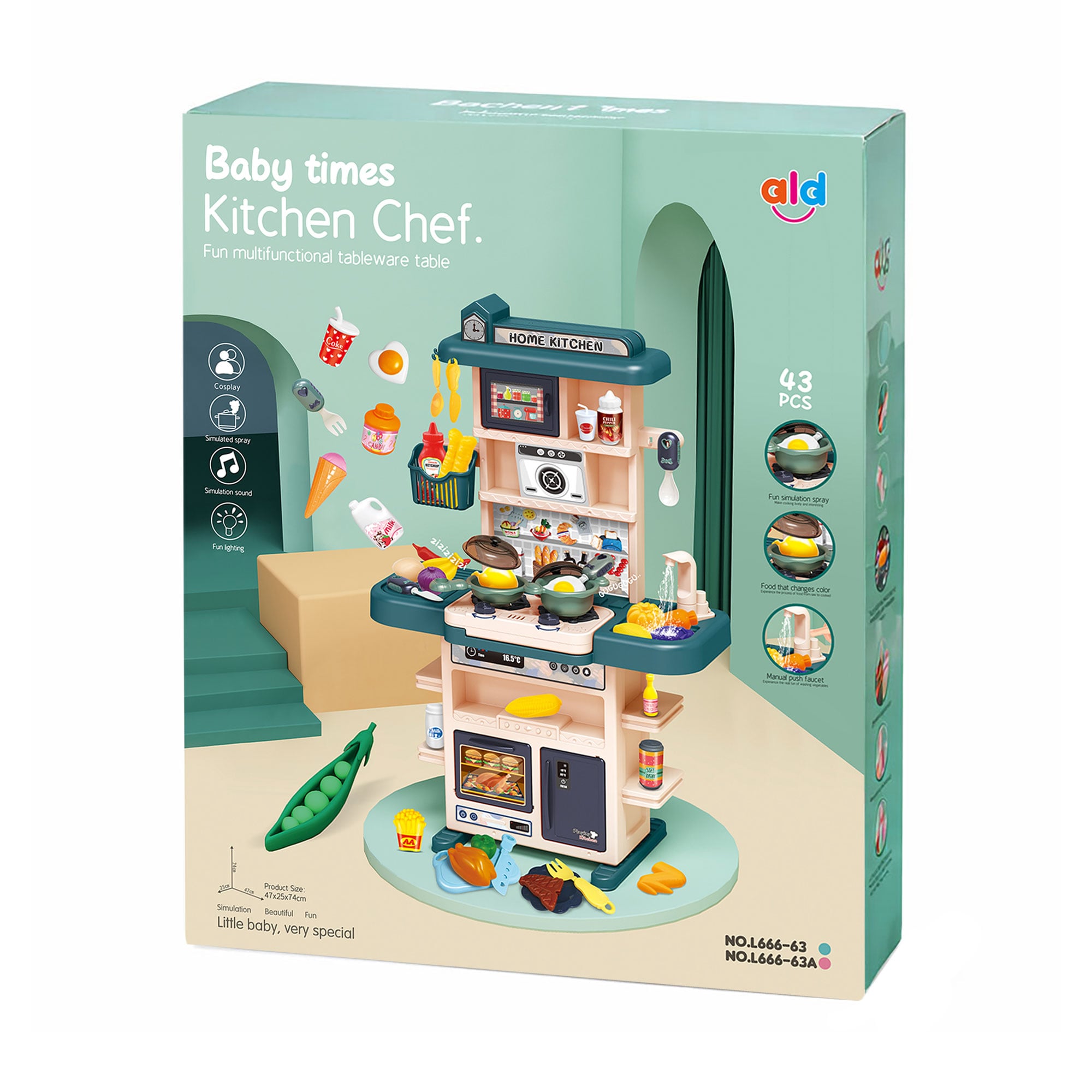 

Дитячий ігровий набір ALD Готуйко, 43 елементи, від 3 років (L666-63)