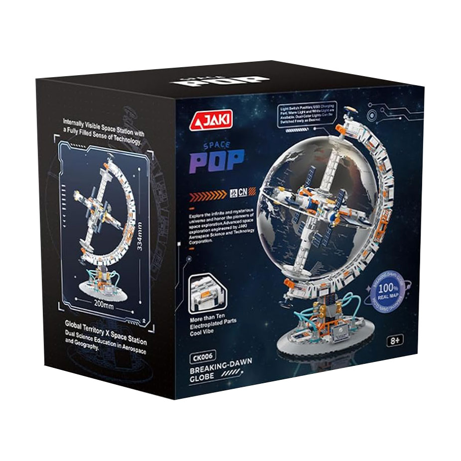 

Дитячий конструктор JAKI Глобус та Космічна станція, 657 деталей, від 8 років (CK006)