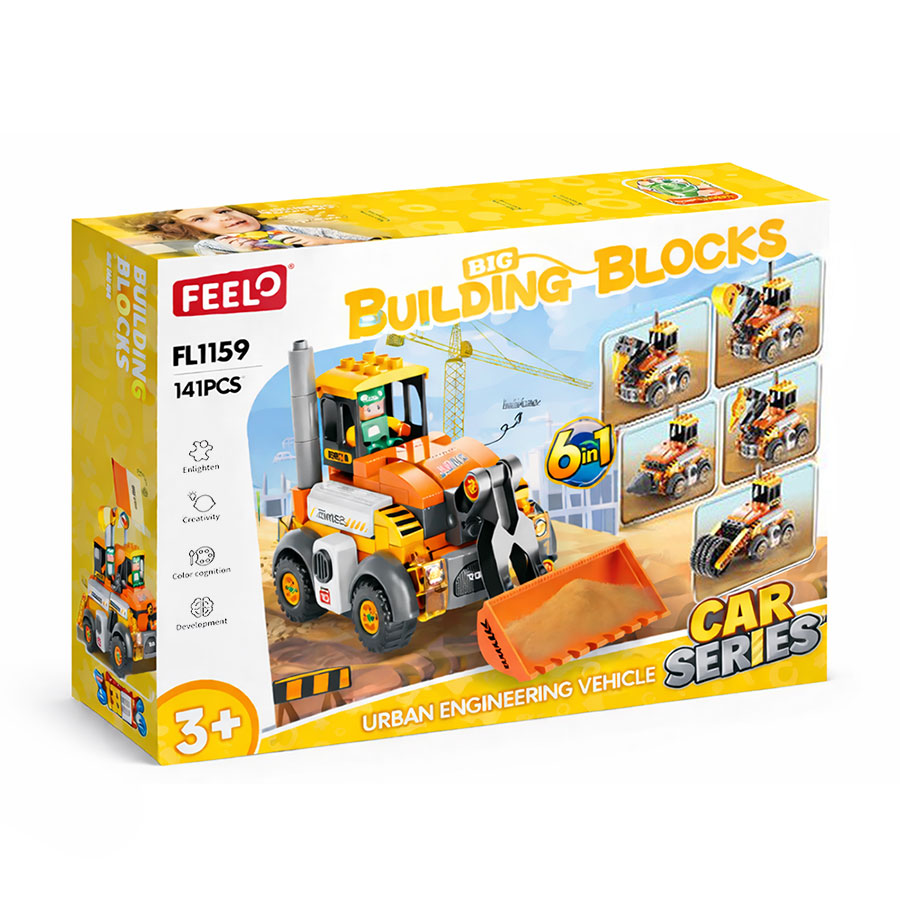 

Дитячий конструктор FEELO TOYS Міське будівництво, 141 деталь, від 3 років (FL1159)