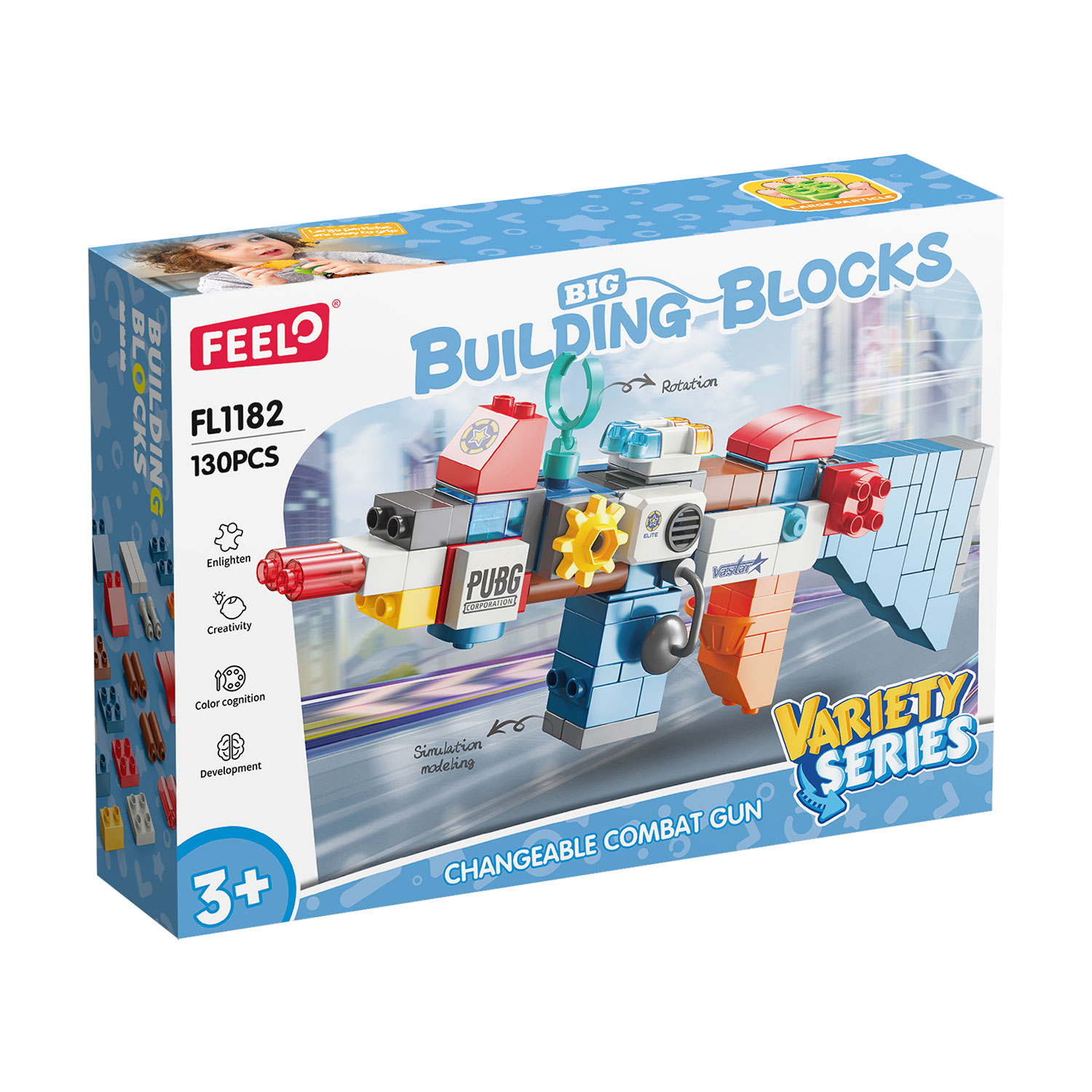 

Дитячий конструктор FEELO TOYS Автомат-трансформер, 130 деталей, від 3 років (FL1182)