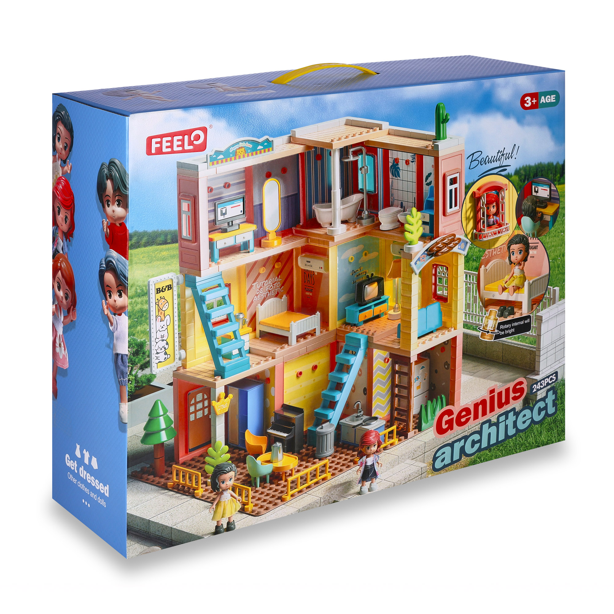 

Дитячий конструктор FEELO TOYS Затишний куток, 243 деталі, від 3 років (1811)