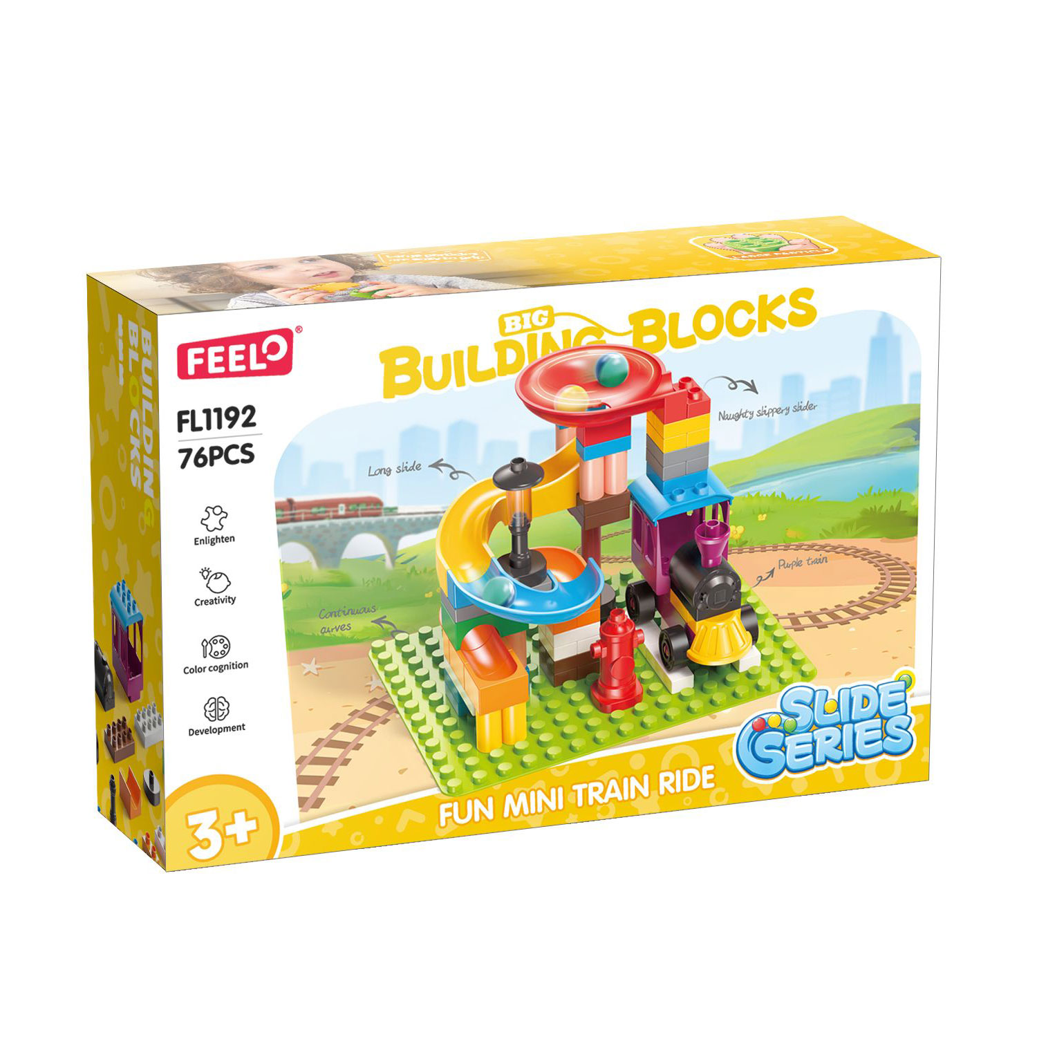 

Дитячий конструктор FEELO TOYS Гірка радості, 76 деталей, від 3 років (FL1192)