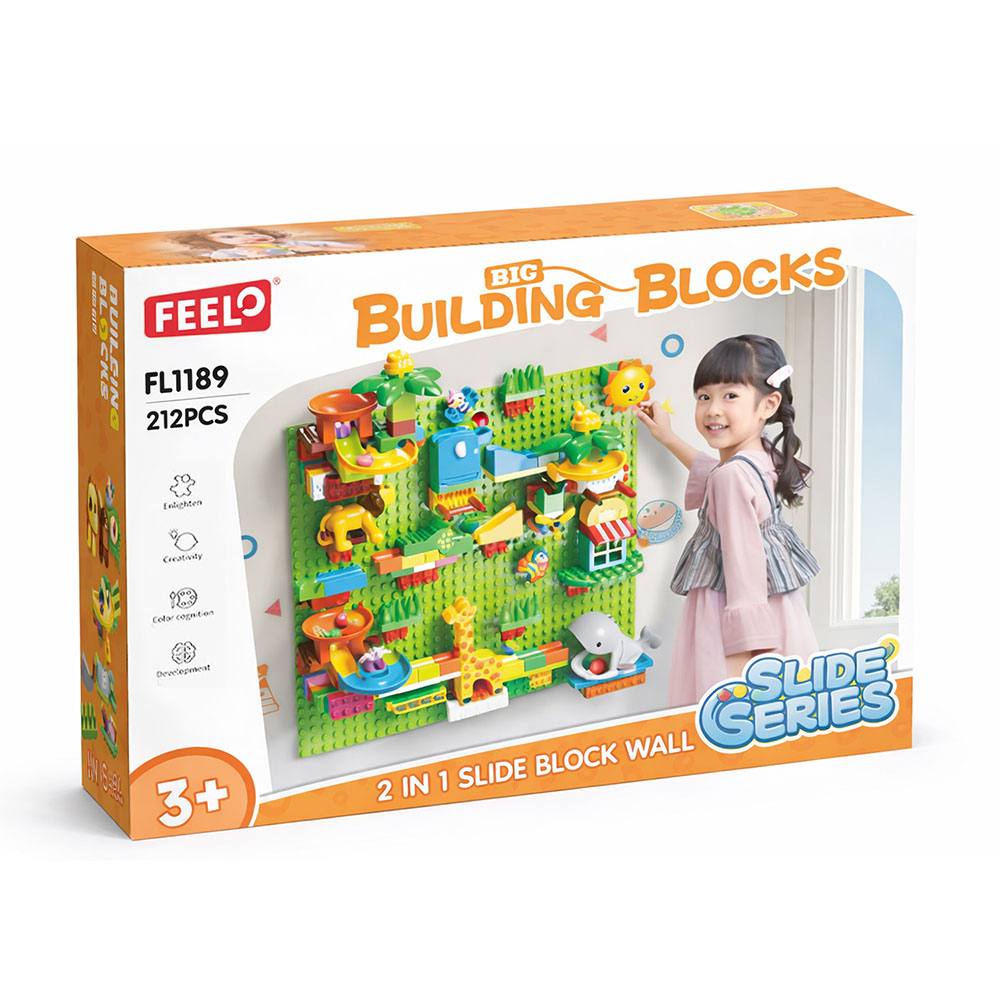 

Дитячий конструктор FEELO TOYS Стінка пригод, 212 деталей, від 3 років (FL1189)