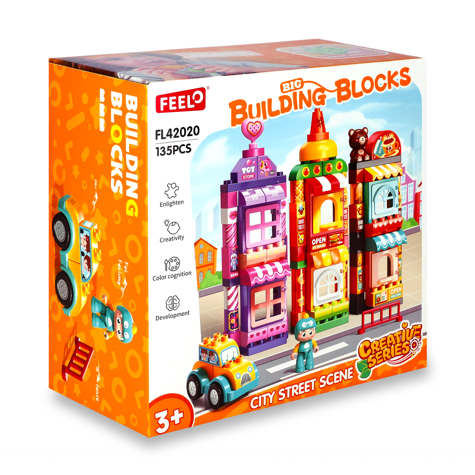 Дитячий конструктор FEELO TOYS Яскрава вулиця, 135 деталей, від 3 років (FL42020)
