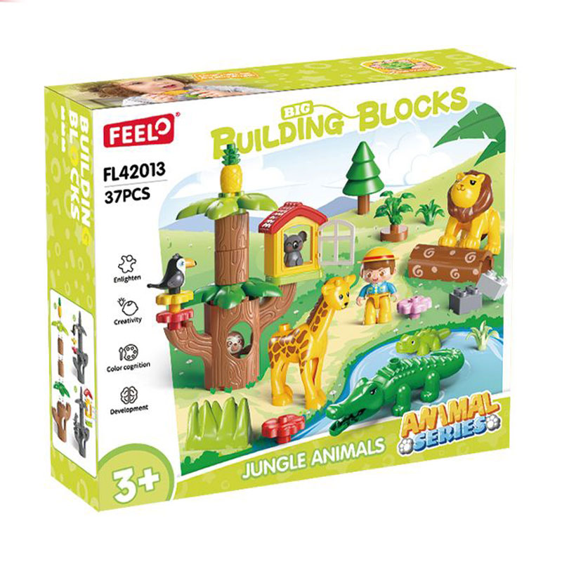 

Дитячий конструктор FEELO TOYS Тварини джунглів, 37 деталей, від 3 років (FL42013)