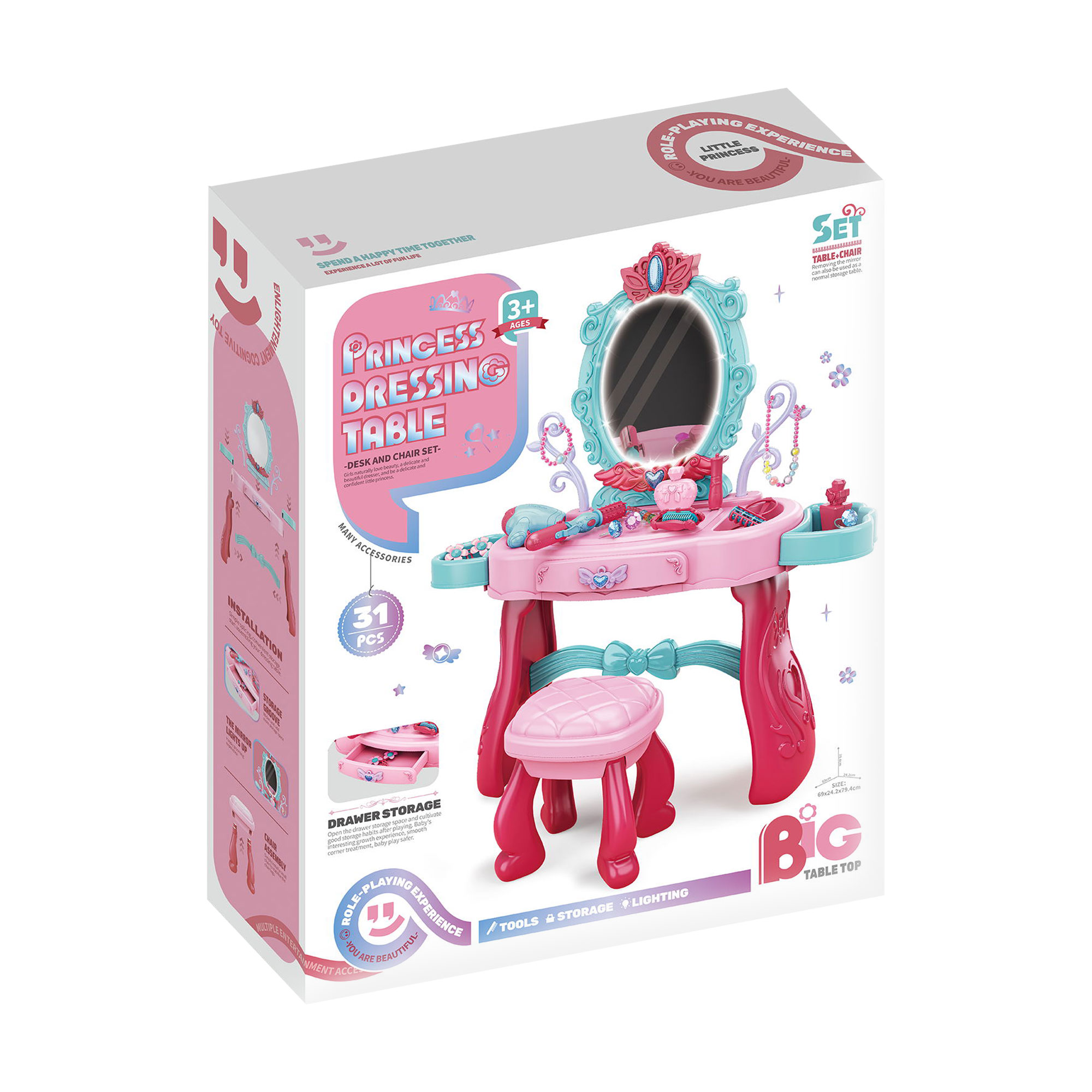 

Іграшковий набір ALD Трюмо мій б'юті стіл, 31 деталь, від 3 років (L666-93A)