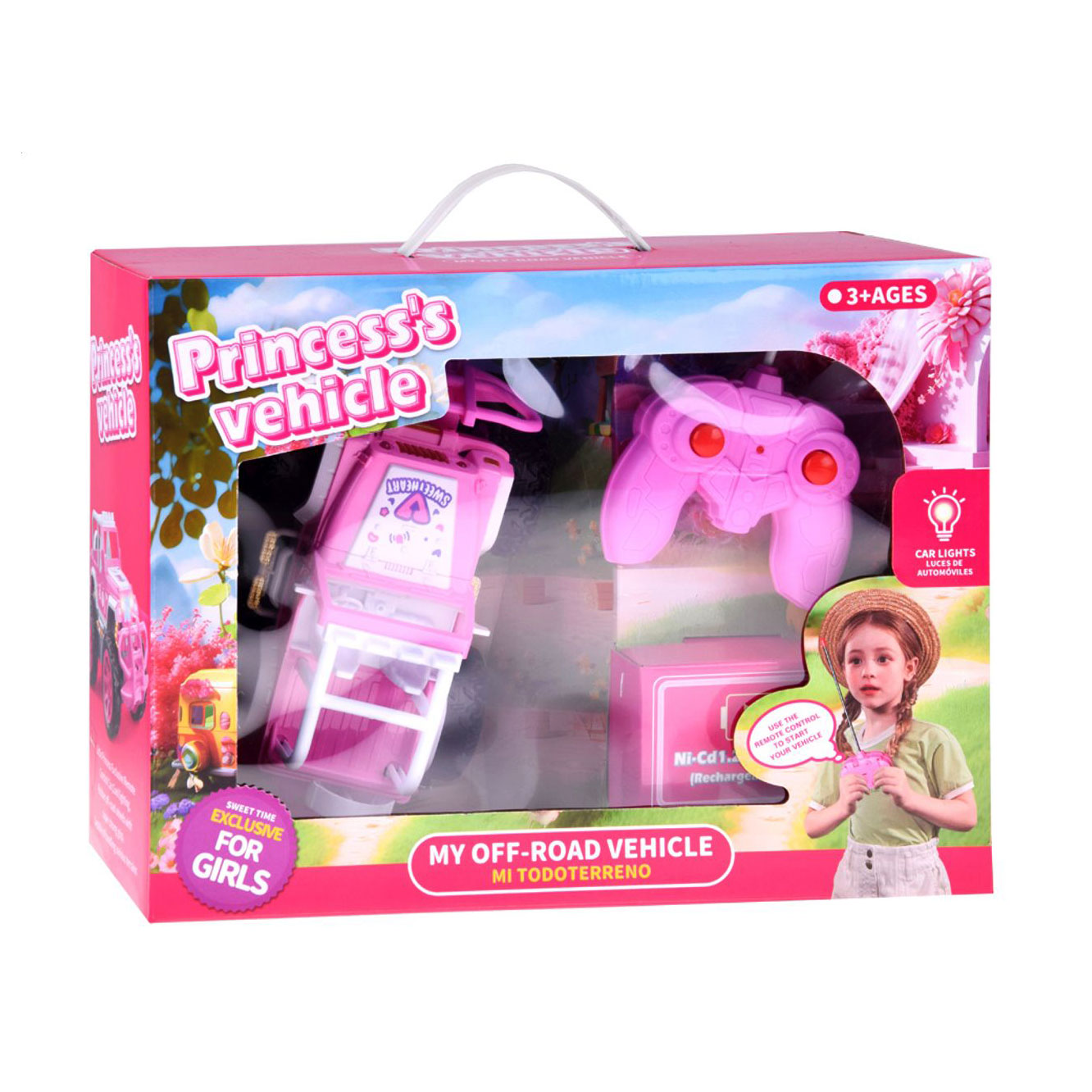 

Уцінка! Машинка-баггі для ляльки на радіокеруванні, зі світловими ефектами, рожева, від 3 років (DZ-925)