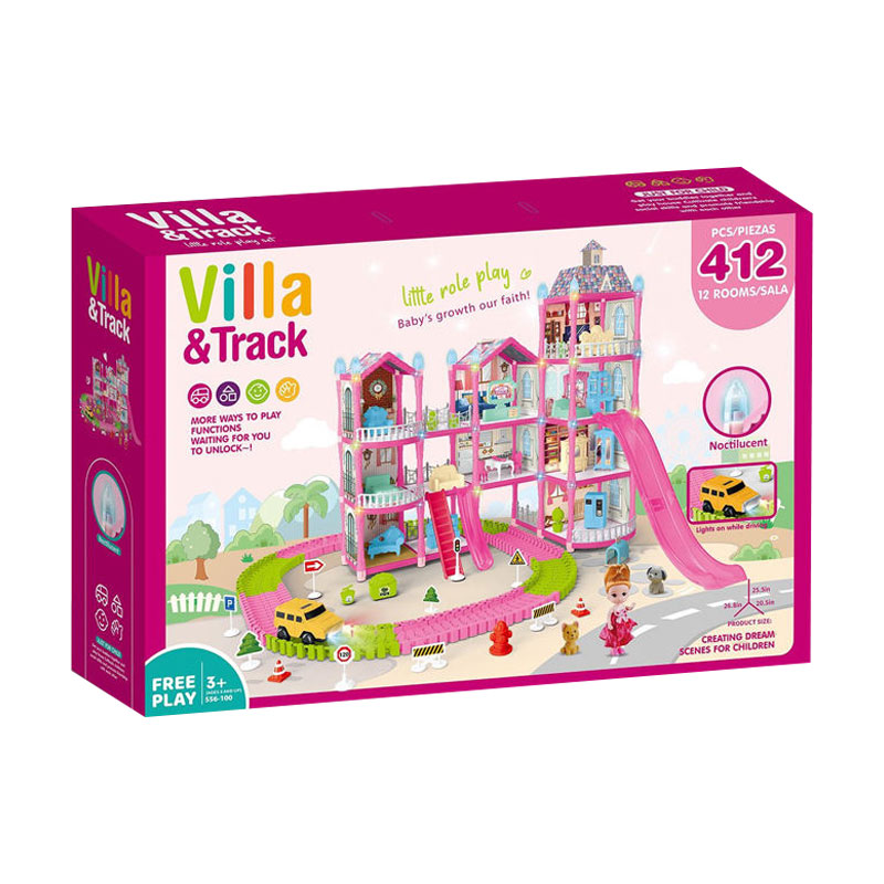 

Уцінка! Ляльковий будиночок з треком та лялькою, рожевий, від 3 років (556-100)