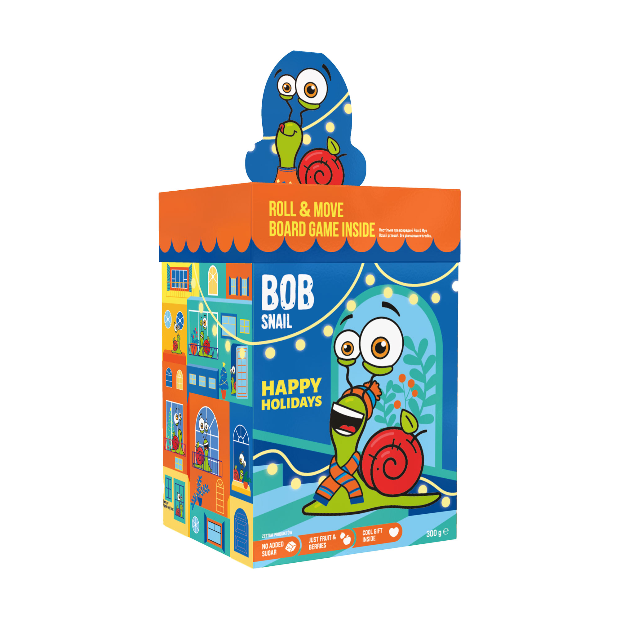 

Подарунковий бокс Bob Snail Happy Holidays з грою та іграшкою, 300 г