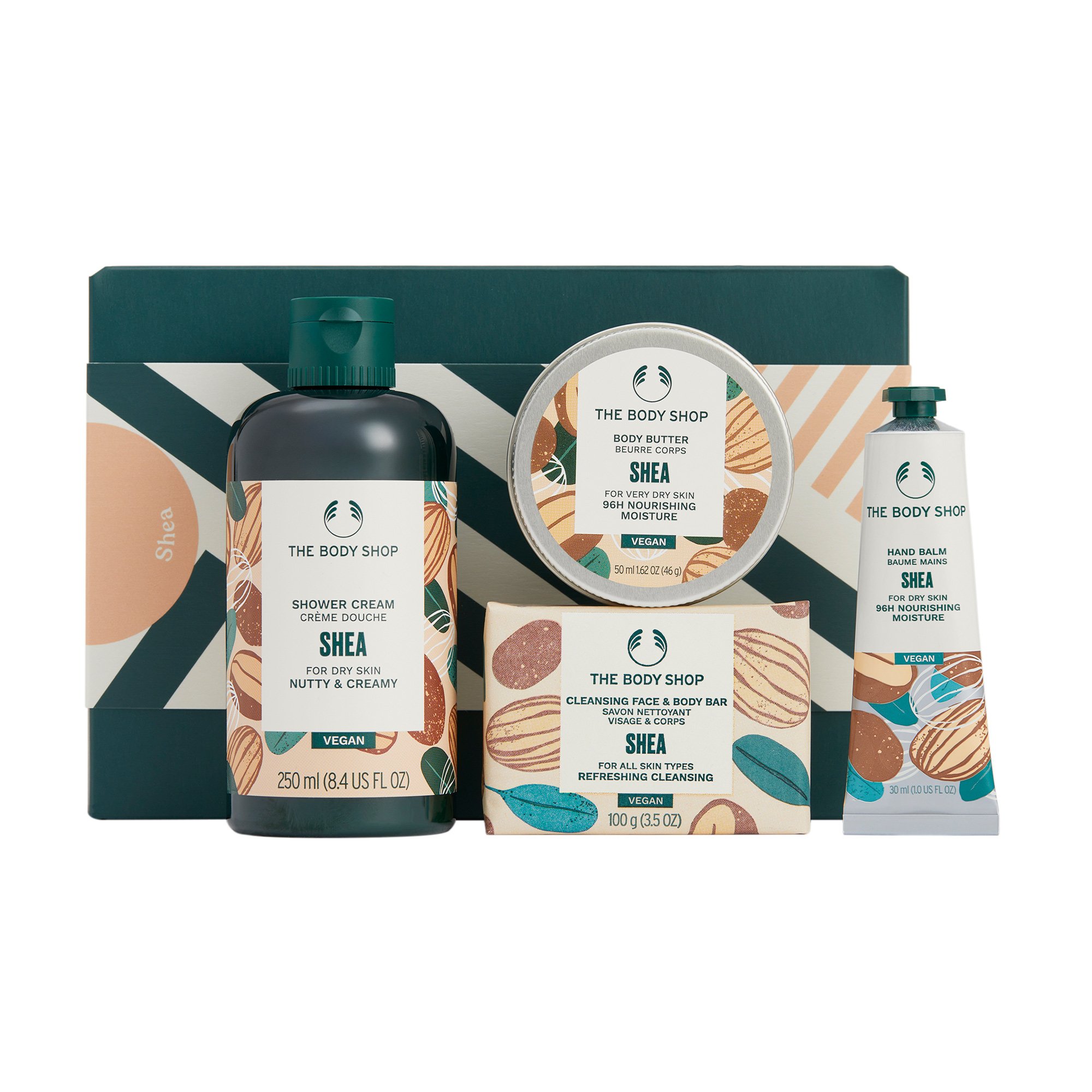 

Подарунковий набір The Body Shop Shea Ши (крем-гель для душу, 250 мл + батер для тіла, 50 мл + крем-бальзам для рук, 30 мл + мило, 100 г)