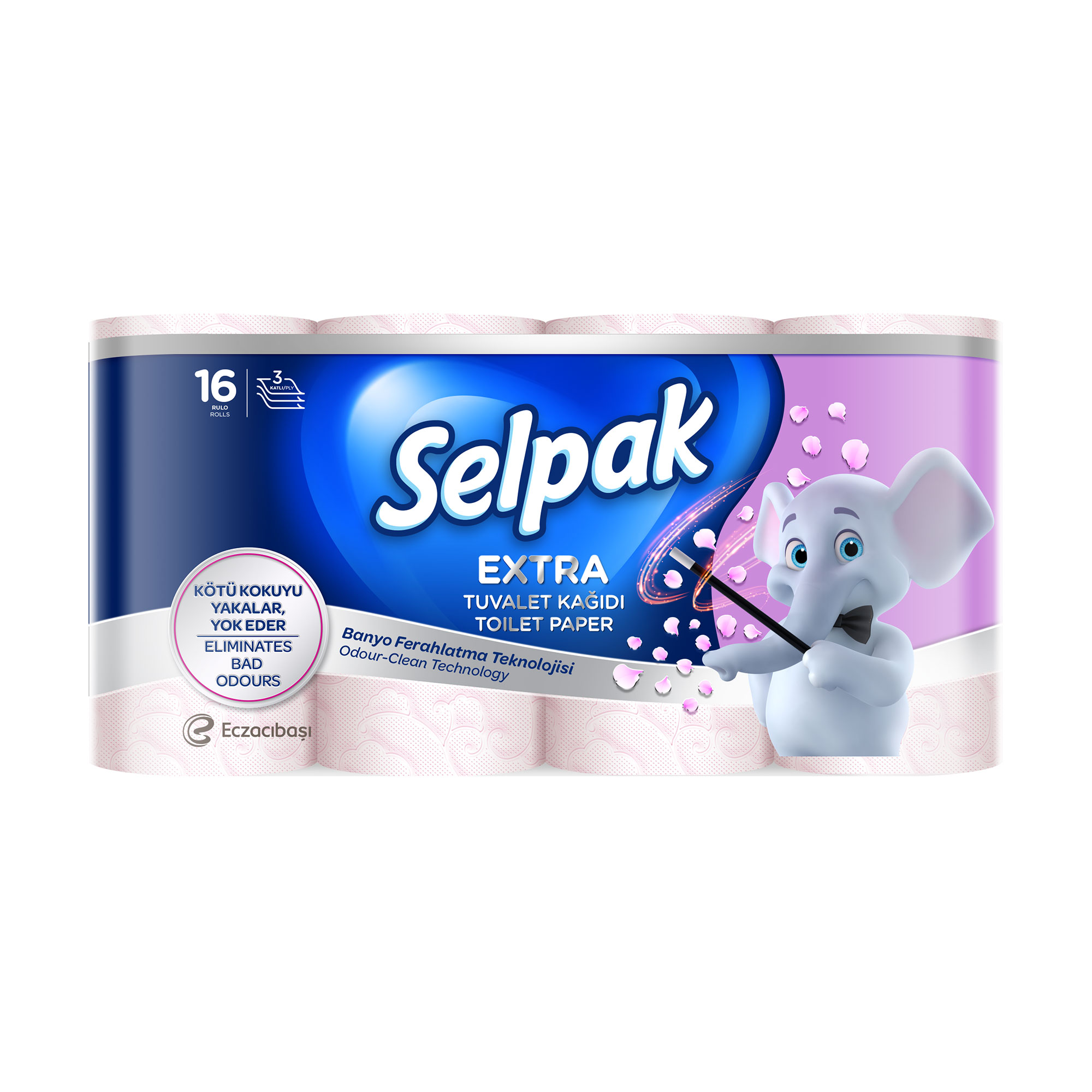 

Туалетний папір Selpak Extra білий, 3-шаровий, 130 відривів, 16 рулонів