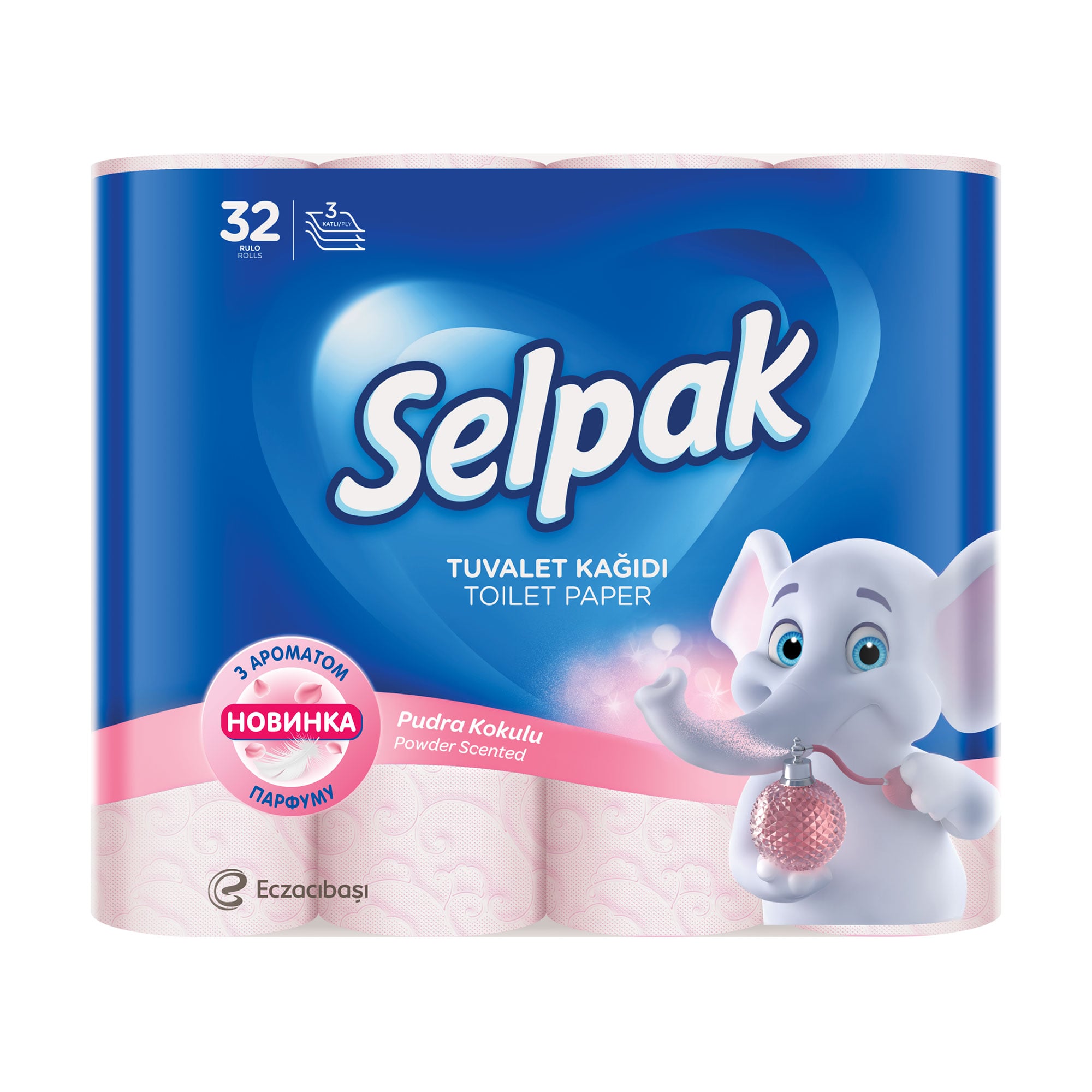 

Туалетний папір Selpak Perfumed рожевий, 3-шаровий, 150 відривів, 32 рулони