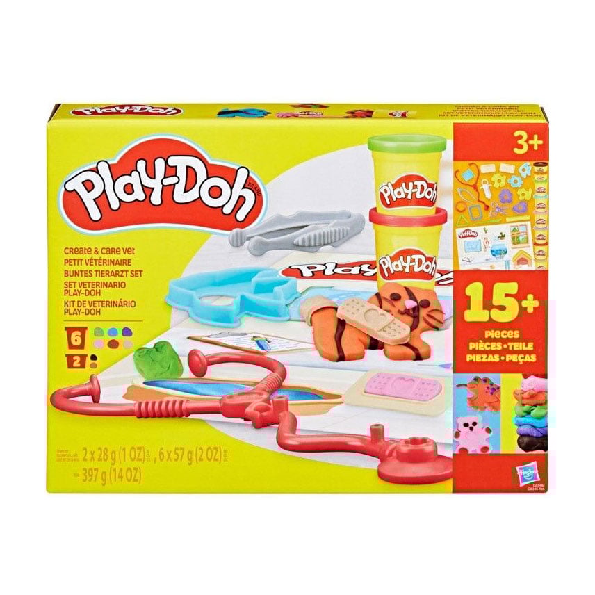 

Набір для творчості Play-Doh Create & Care Vet з масою для ліплення, від 3 років, 8 баночок (G0345/G0346)