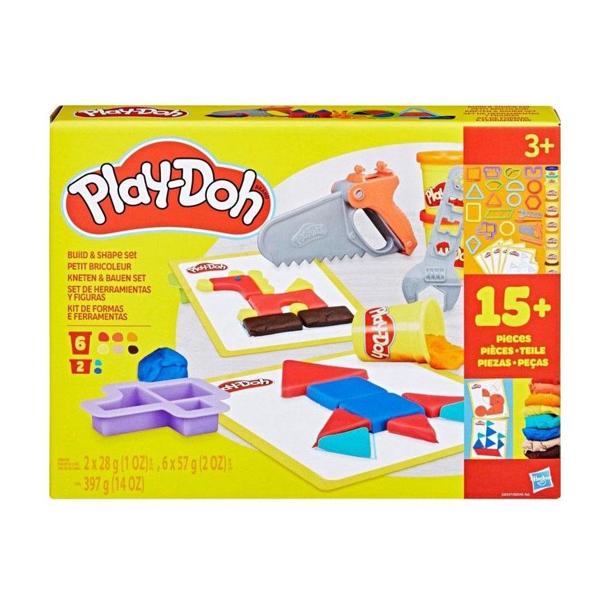 

Набір для творчості Play-Doh Build & Shape Set з масою для ліплення, від 3 років, 8 баночок (G0345/G0347)