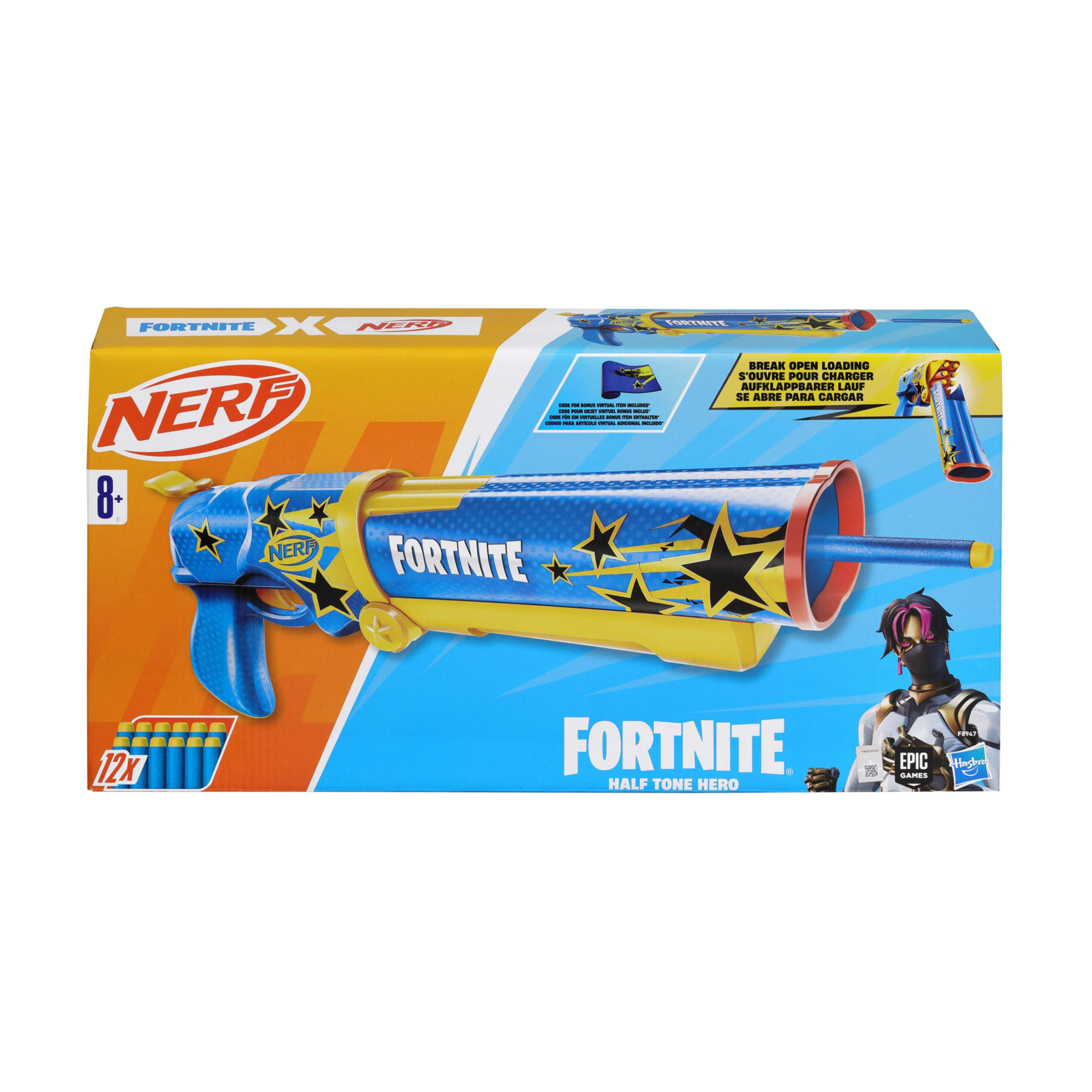 

Іграшковий бластер Nerf Fortnite Half Tone Hero від 8 років, 12 стріл (F8947)