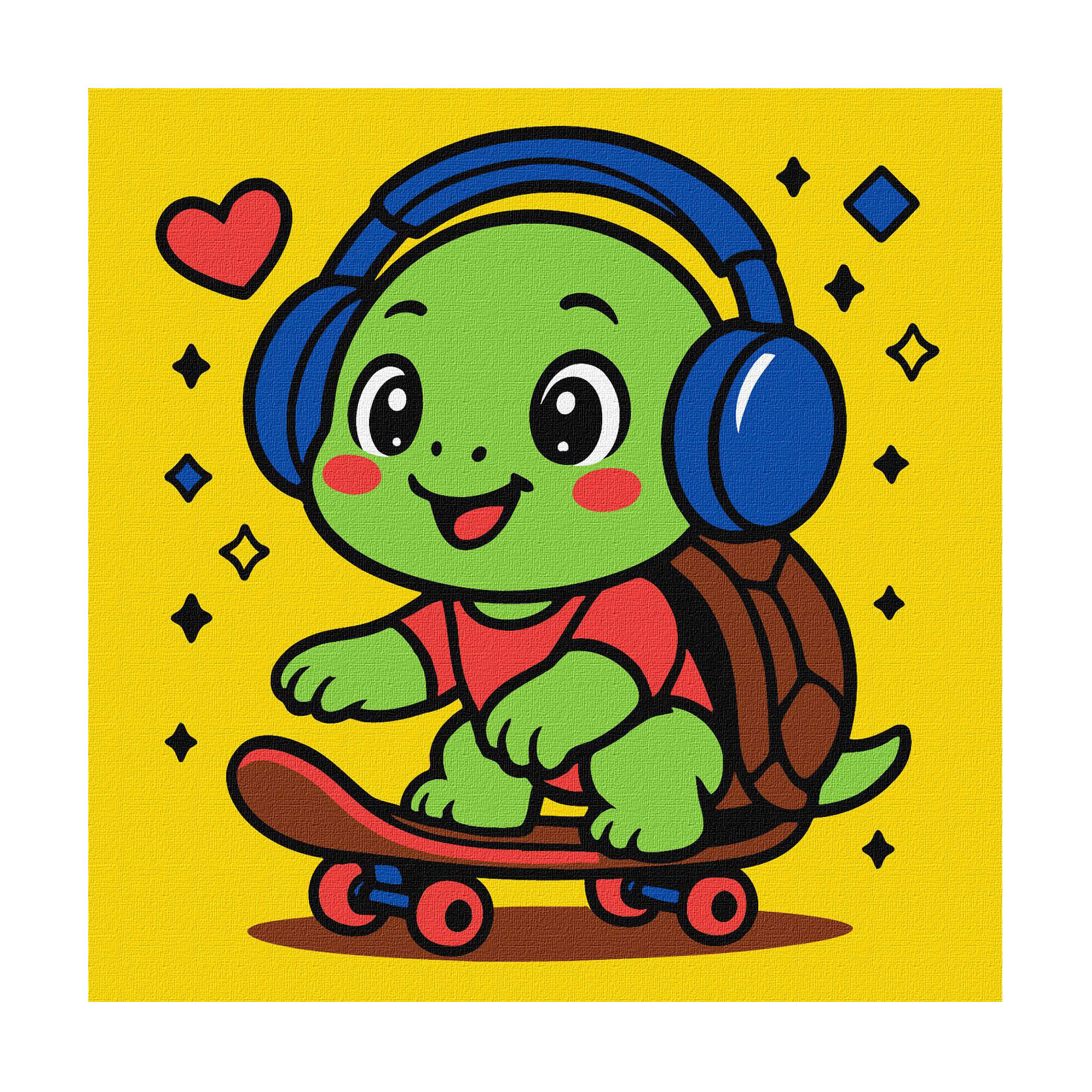 

Картина за номерами Ideyka Черепашка на скейті, 25*25 см (KHO1290)