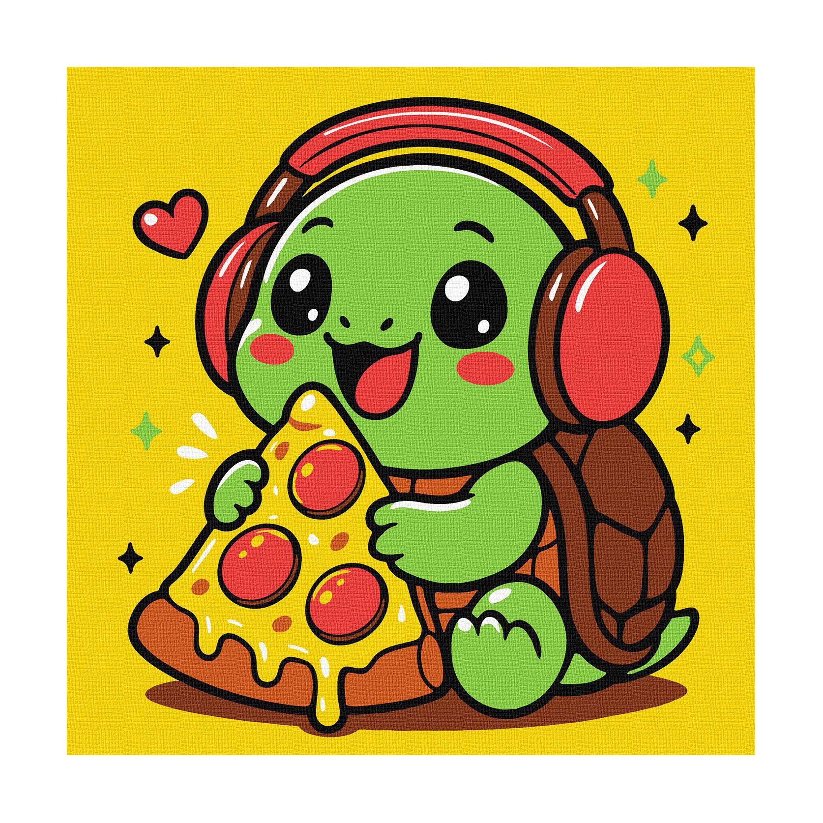 

Картина за номерами Ideyka Черепашка і піца, 25*25 см (KHO1288)