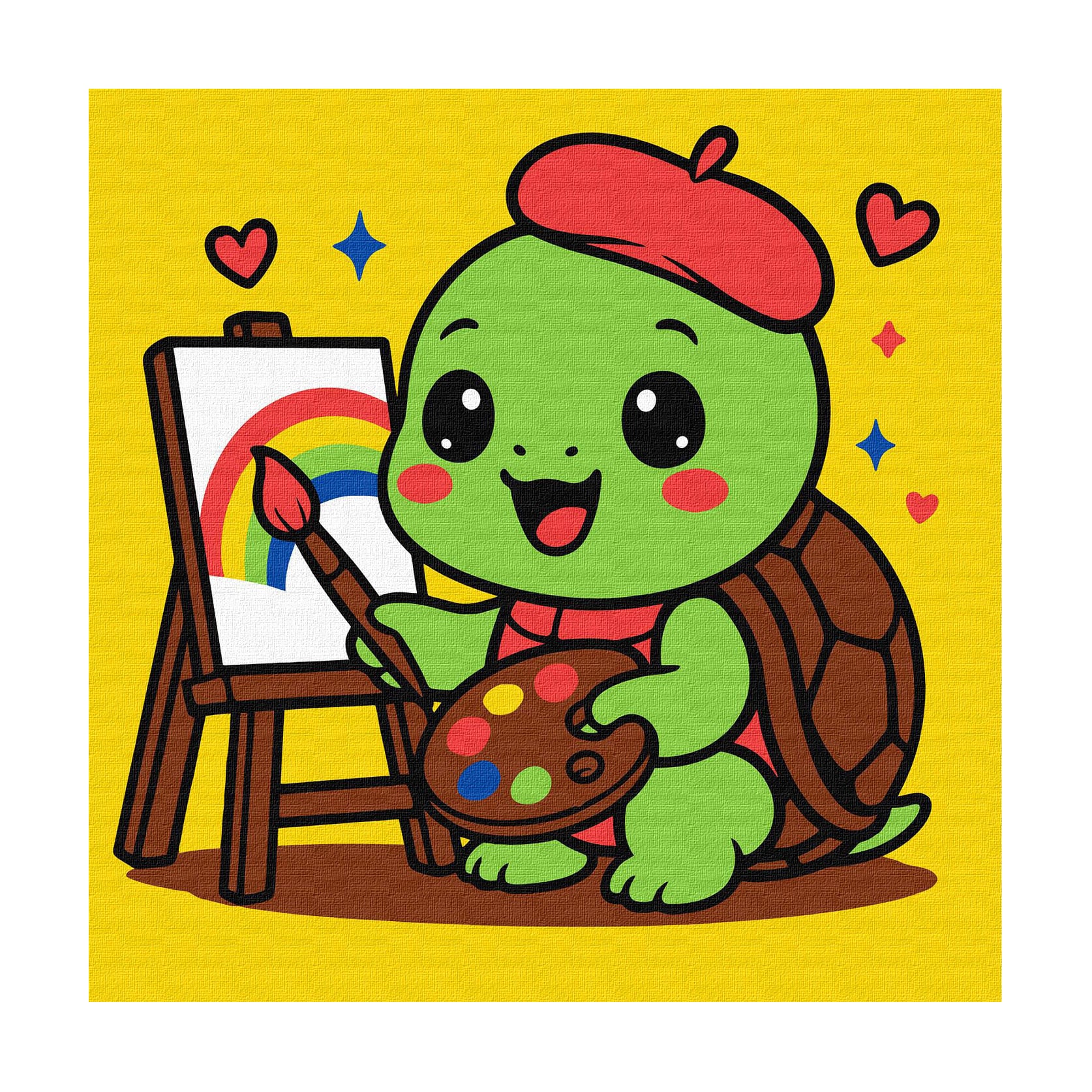 

Картина за номерами Ideyka Черепашка художник, 25*25 см (KHO1296)