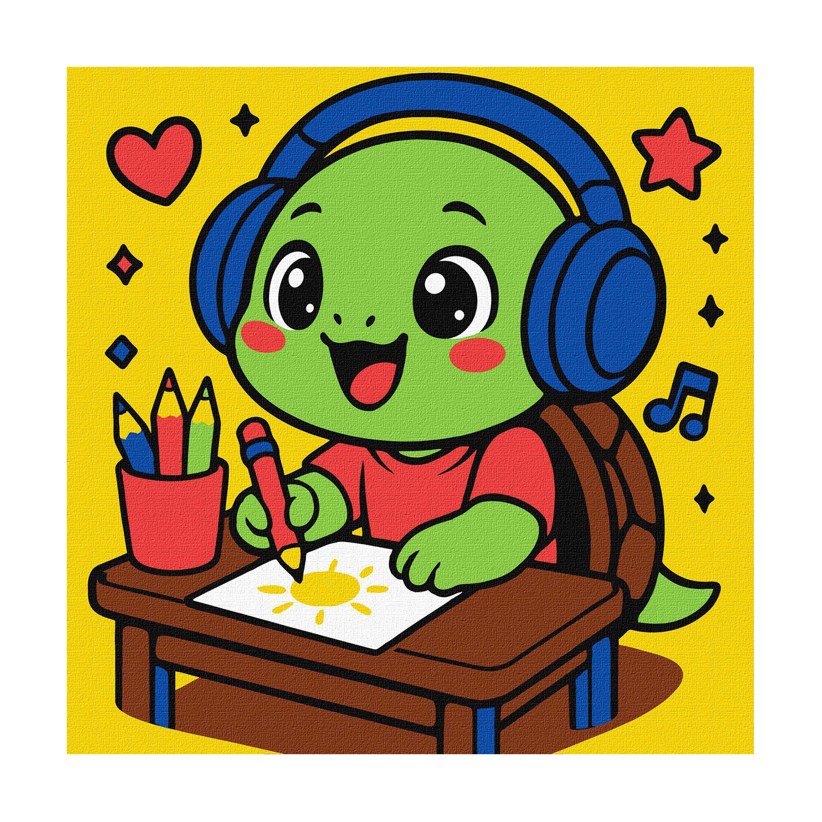 

Картина за номерами Ideyka Черепашка малює, 25*25 см (KHO1297)