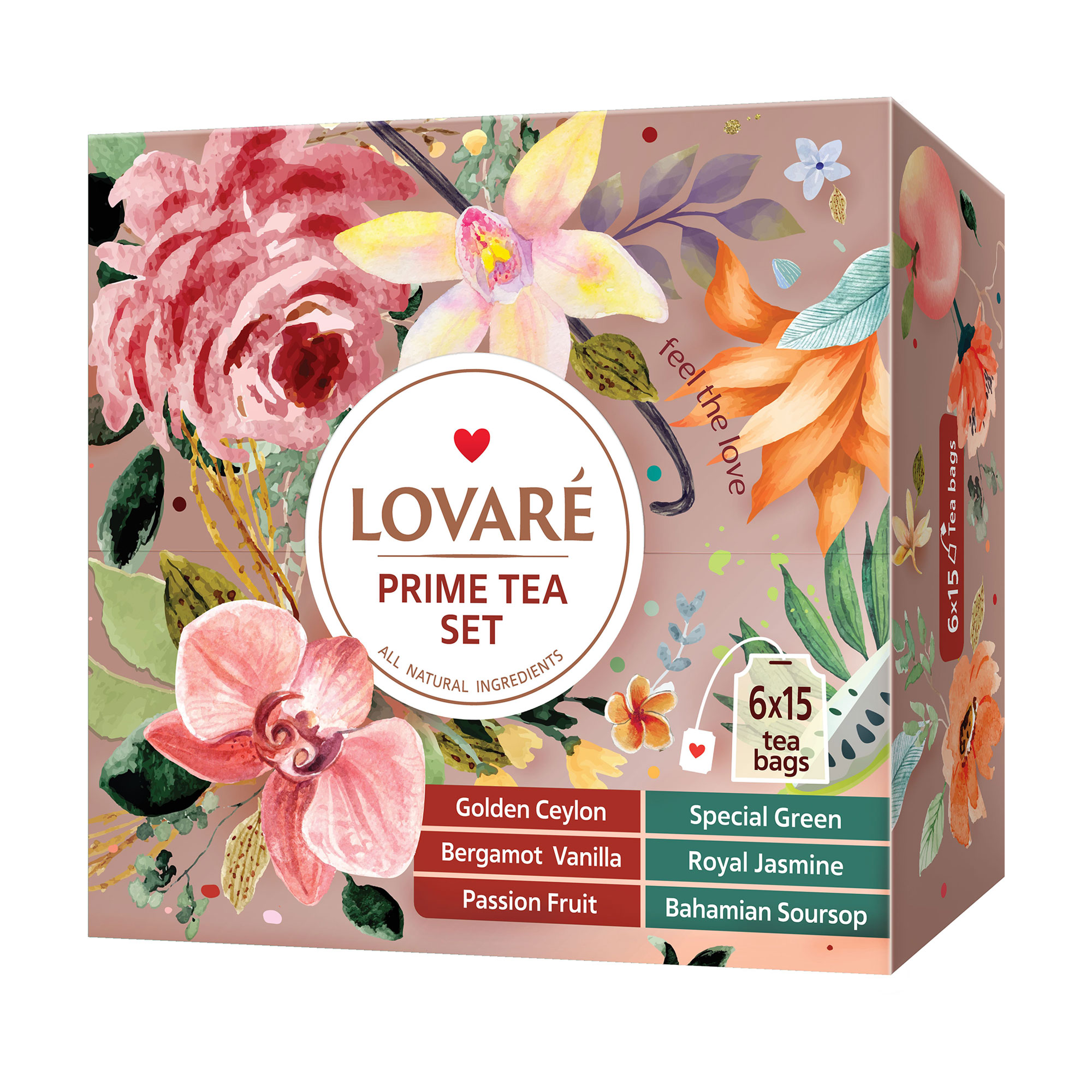 

Набір чаю Lovare Prime Tea Set Асорті, в пакетиках, 90 шт