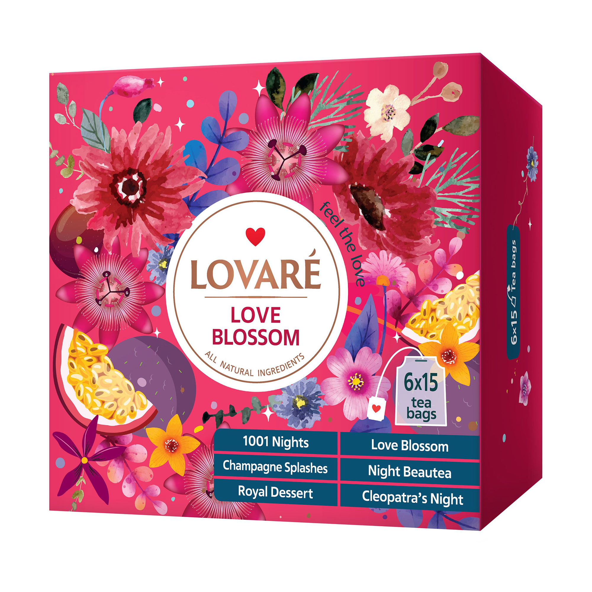 

Набір чаю Lovare Love Blossom Асорті, в пакетиках, 90 шт