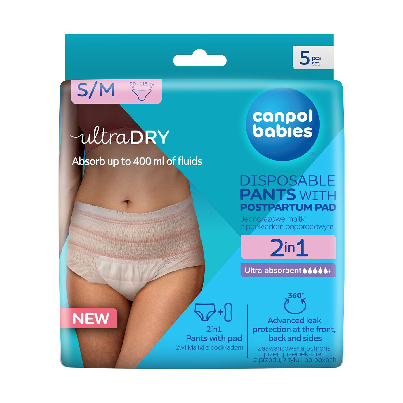 

Труси одноразові післяпологові Canpol Babies дихаючі та ультрапоглинаючі, розмір S/M, 5 шт (78/011)