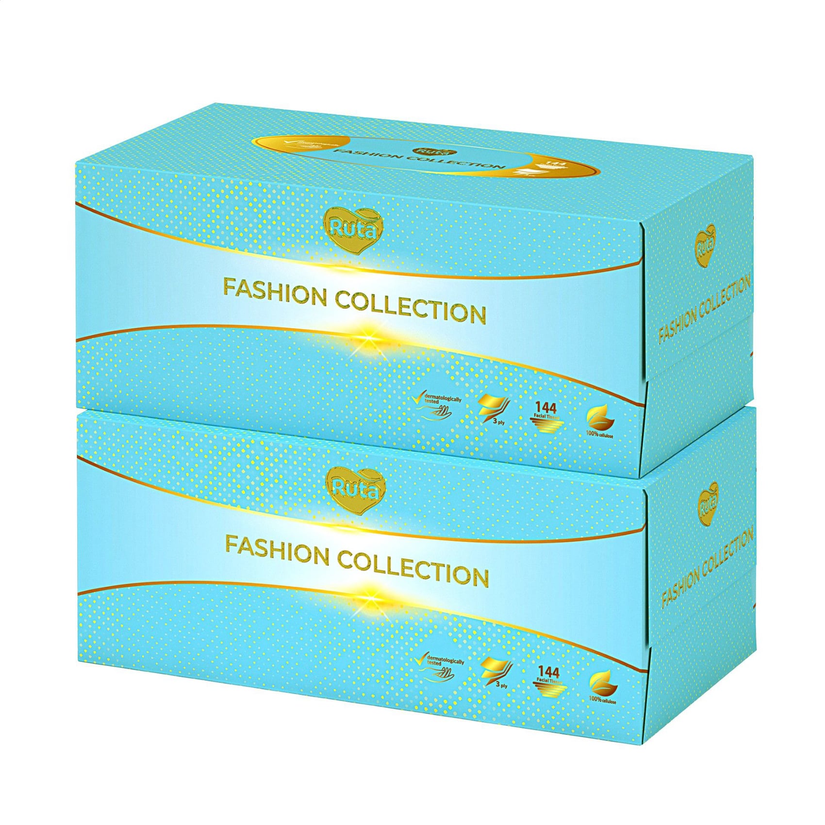 

Косметичні серветки Ruta 3-шарові, білі, 2*144 шт