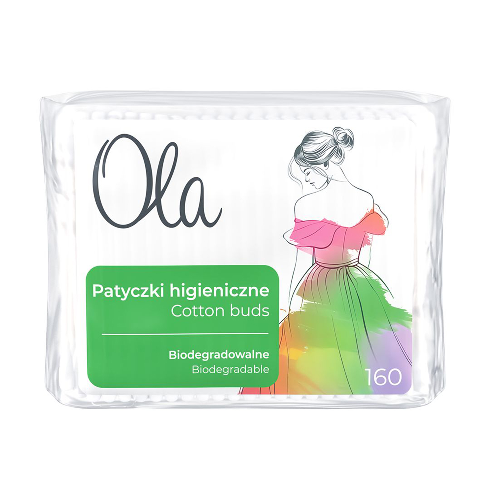 

Ватні палички Ola в поліетиленовій упаковці, 160 шт