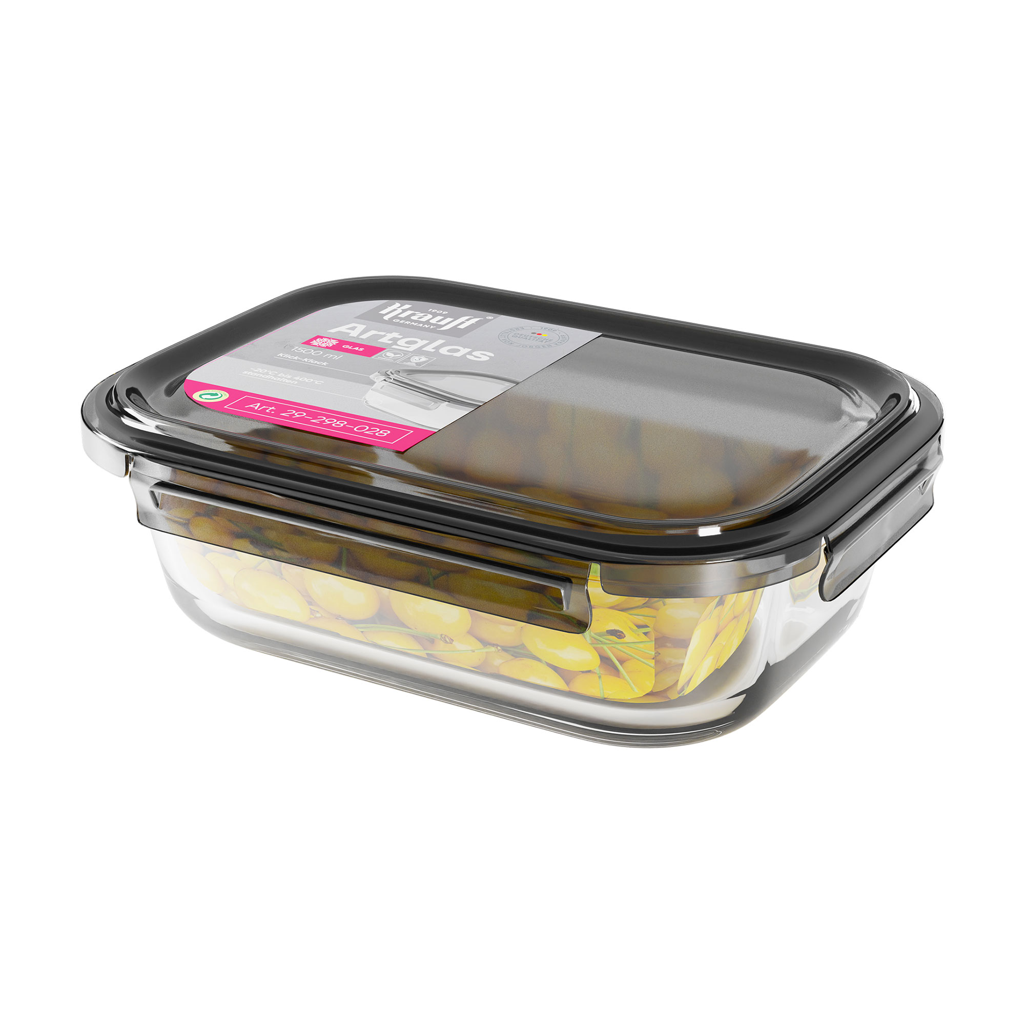 

Контейнер для зберігання продуктів Krauff Artglas з кришкою, 22.2*16.5 *6.7 см, 1.5 л (29-298-028)