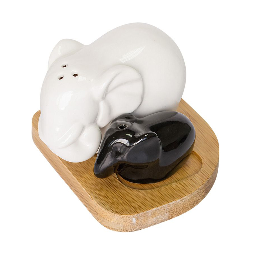 

Набір для солі та перцю Krauff Великий та маленький слоник, на підставці, 3 предмети (21-275-011)