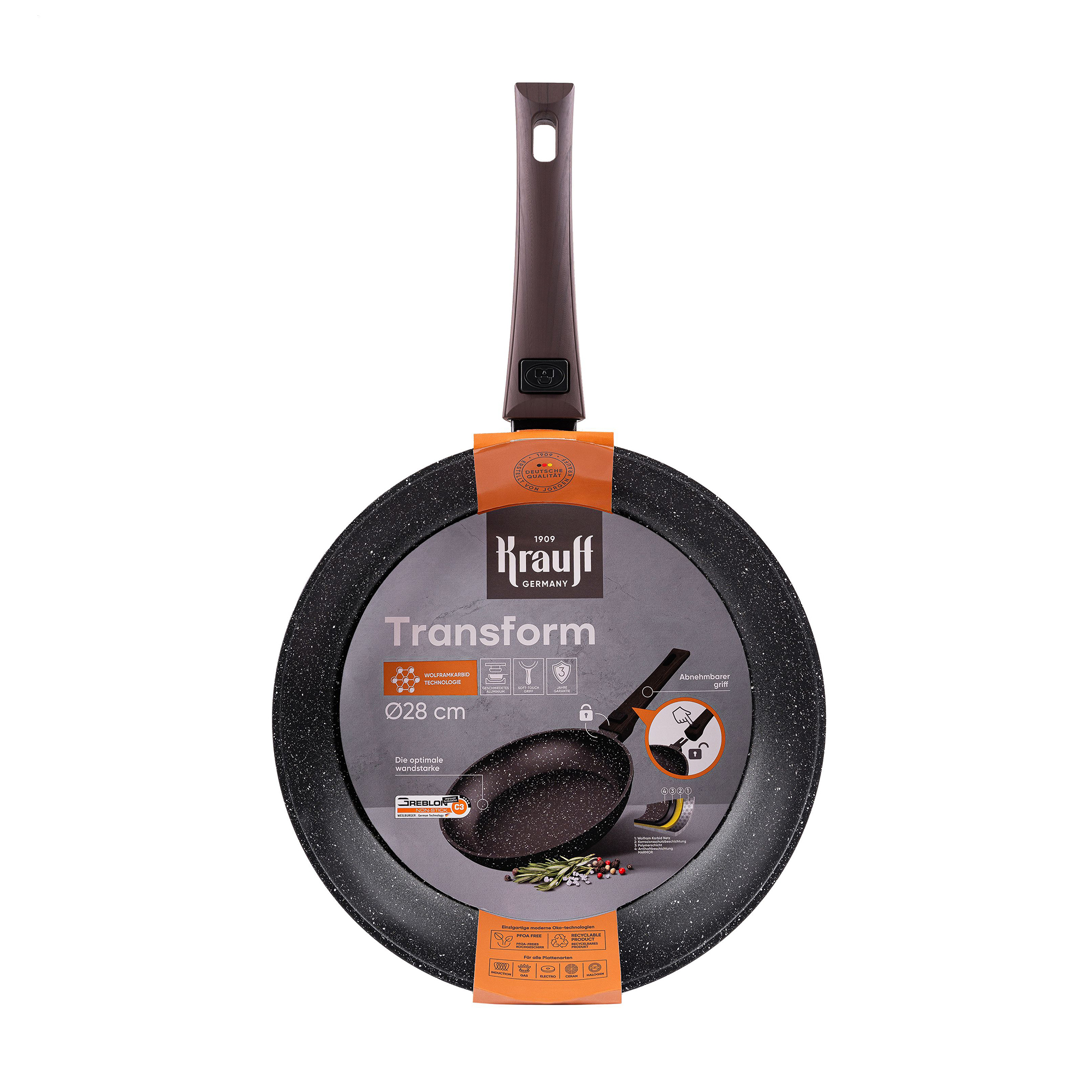 

Сковорода Krauff Transform без кришки, з антипригарним покриттям, зі з'ємною ручкою, діаметр 28 см (25-305-087)