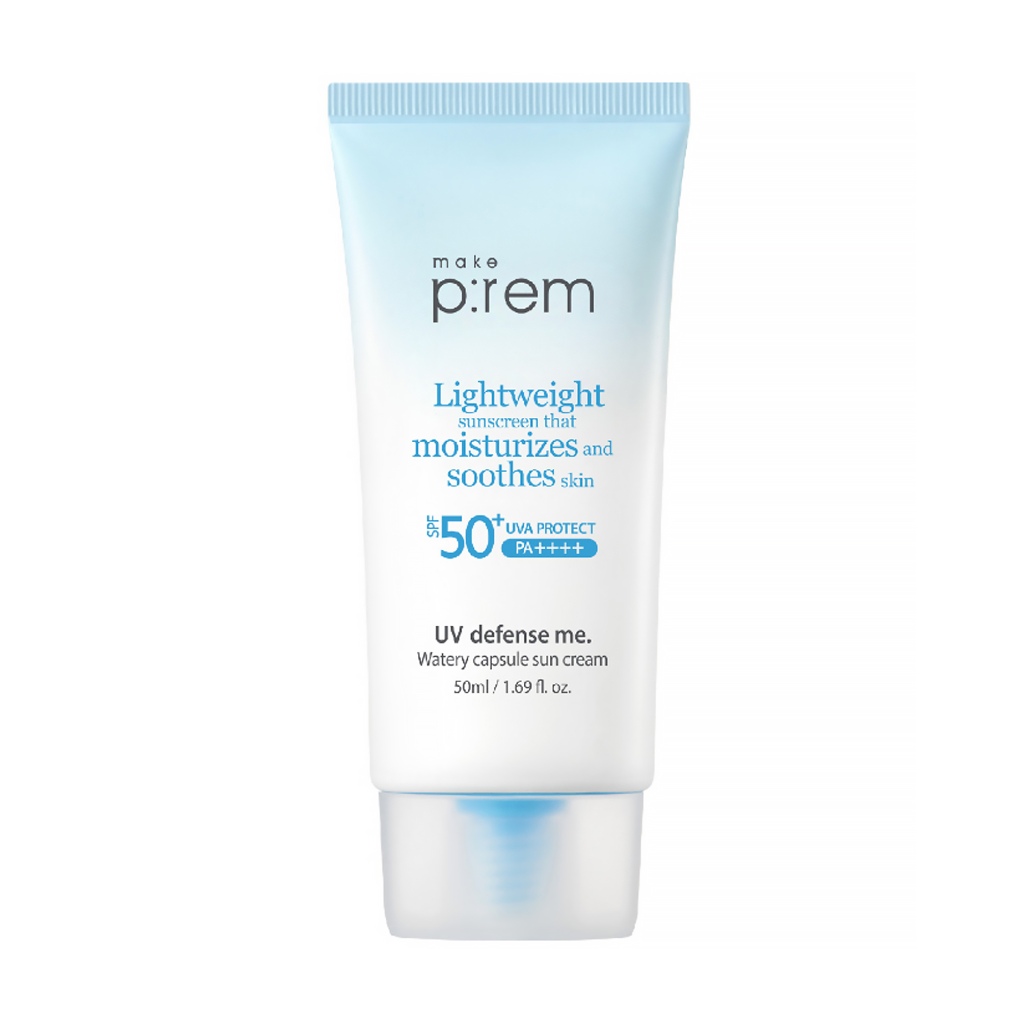 

Сонцезахисний крем для обличчя Make P:rem UV Defense Me Watery Capsule Sun Cream SPF 50+ PA++++, 50 мл