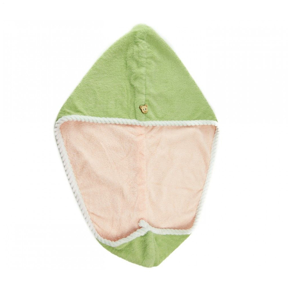 

Рушник-тюрбан для сушіння волосся Cosmo Shop двосторонній, 60*26 см, зелено-рожевий, 1 шт (CS11048GR)