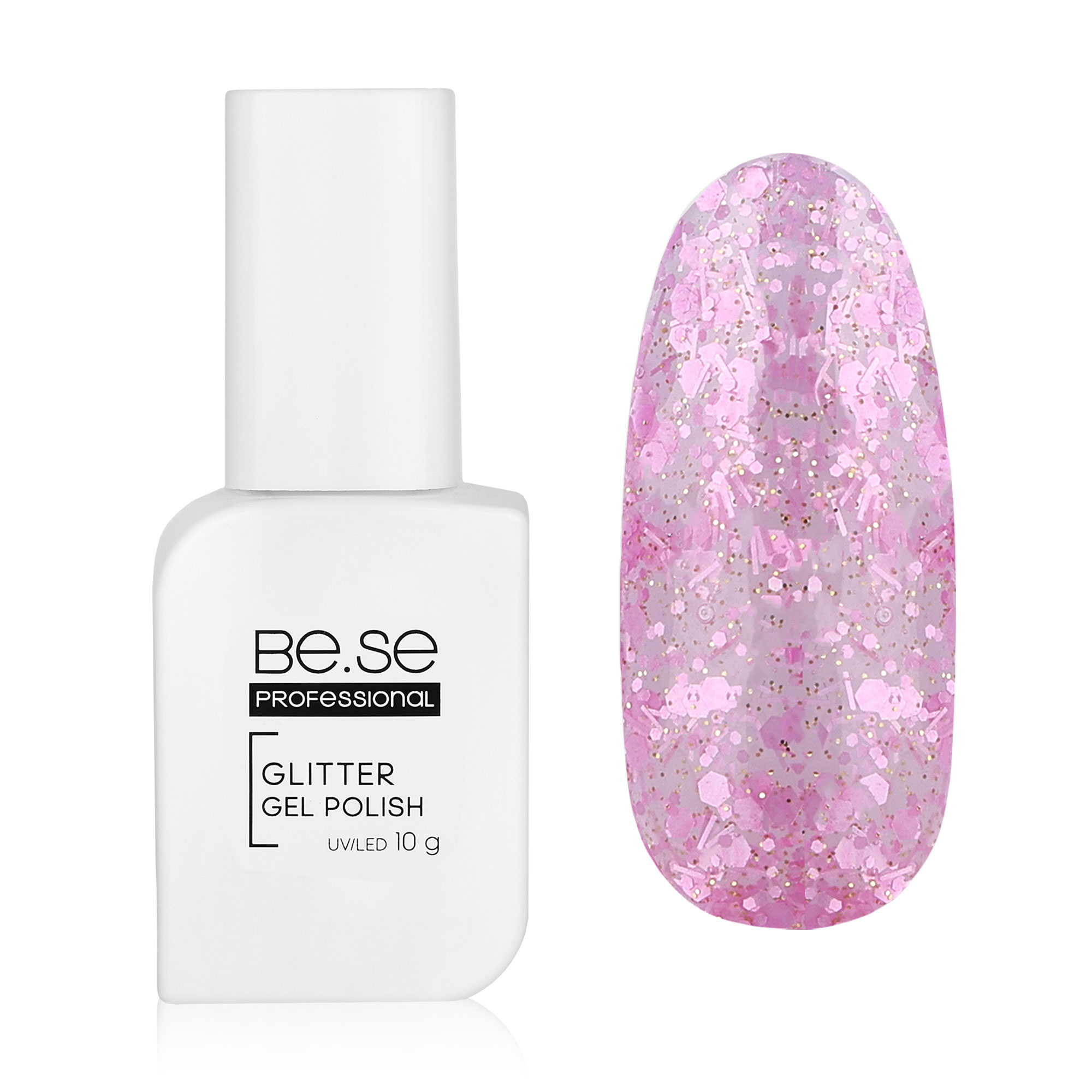 

Гель-лак для нігтів Be.Se professional Gel Polish Glitter New 018, 10 г