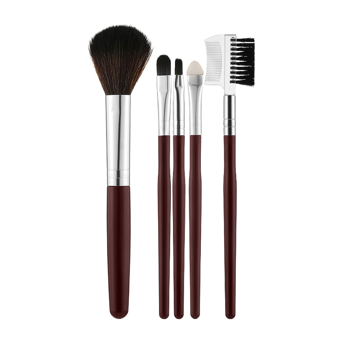 

Набір пензликів для макіяжу Cosmo Shop чорний, в прозорому футлярі, 5 шт (CS-005Black)