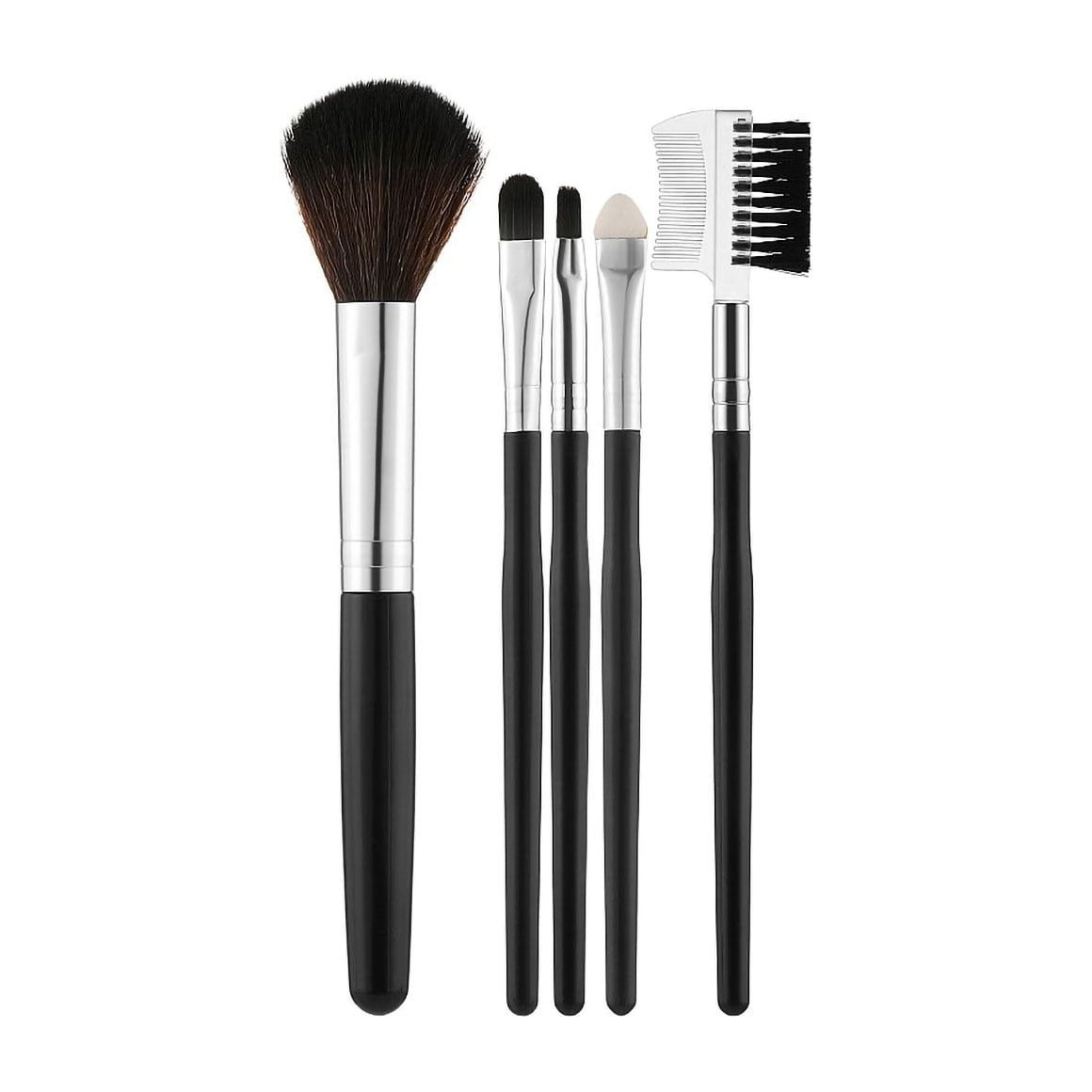 

Набір пензликів для макіяжу Cosmo Shop коричневий, в прозорому футлярі, 5 шт (CS-005Brown)