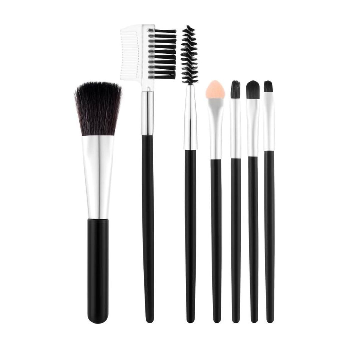 

Набір пензликів для макіяжу Cosmo Shop ручка чорна зі сріблом, в прозорому футлярі, 7 шт (CS-007S)