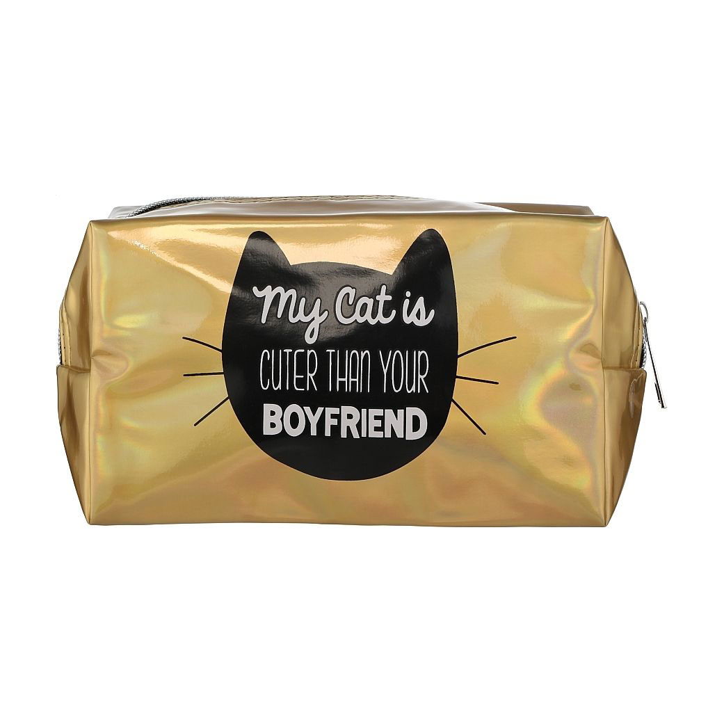 

Косметичка Cosmo Shop My Cat is Cuter, 18.5*10.5*7.5 см, золота, 1 шт (CS1135G)