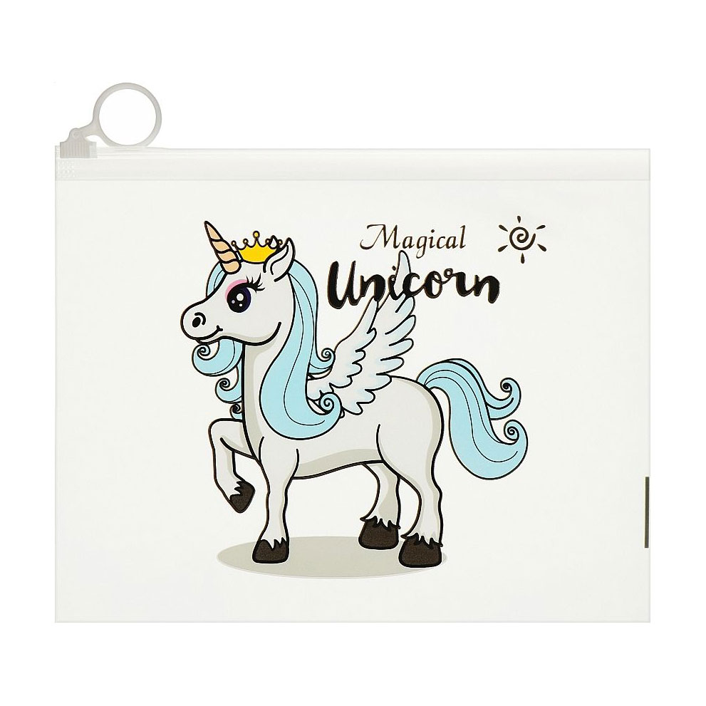 

Косметичка Cosmo Shop Magical Unicorn, 21*16.8 см, застібка zip-lock, прозора молочна, 1 шт (CS1161)