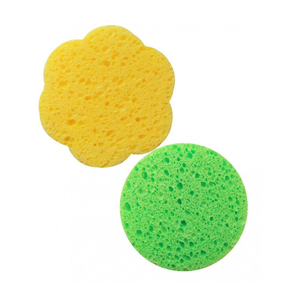 

Набір спонжів для вмивання Cosmo Shop Коло + Квітка, 7.5 см, зелено-помаранчевий, 2 шт (CS091GO)