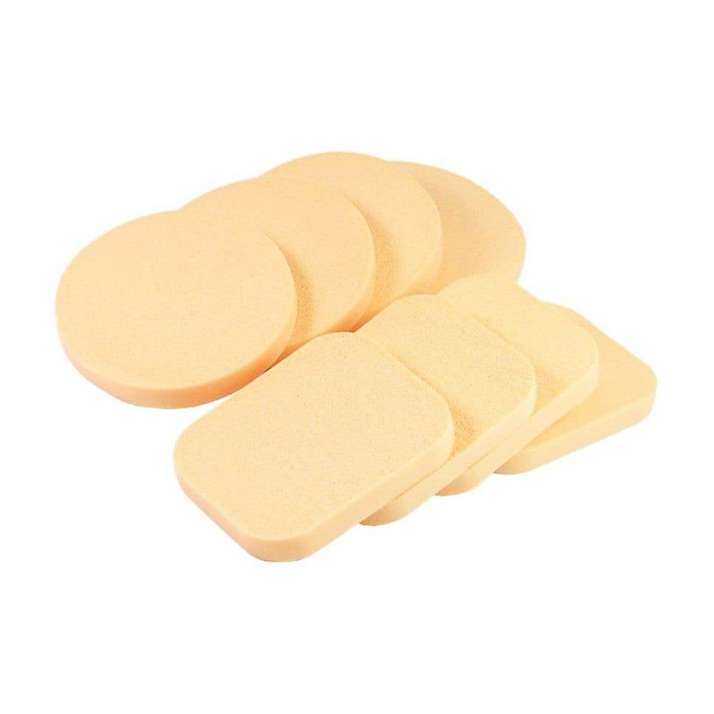 

Набір спонжів для макіяжу Cosmo Shop Коло + Квадрат, бежевий, 8 шт (CS070B)