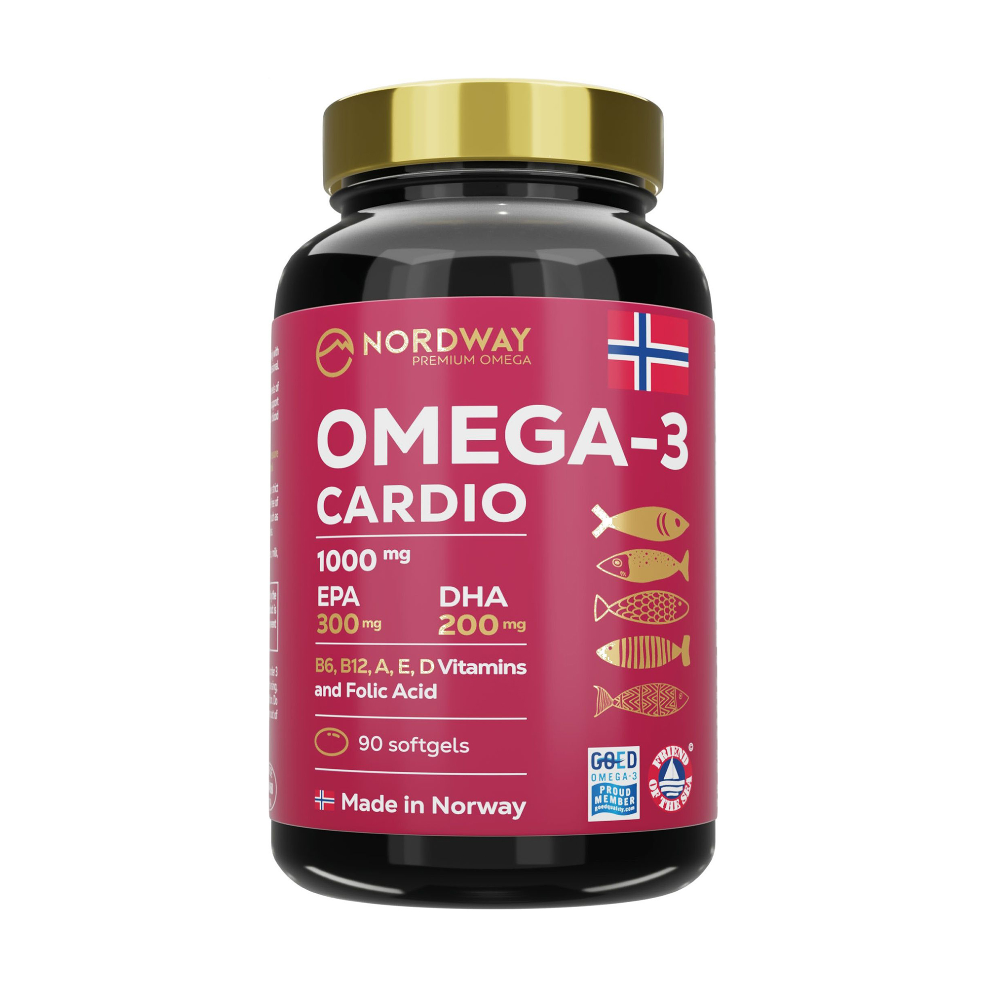 

Омега-3 Nordway Cardio Omega-3 1000 мг, 90 капсул
