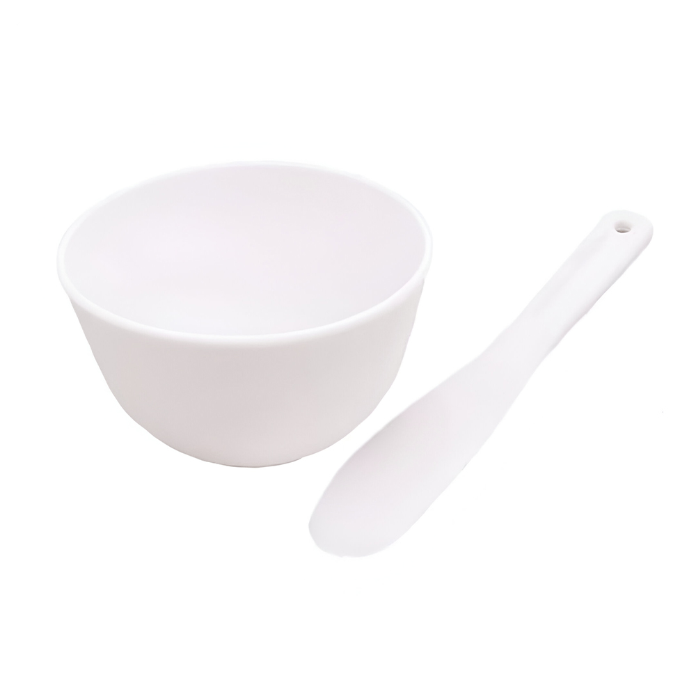 

Мисочка з лопаткою для косметичних продуктів Cosmo Shop біла, 13 см (CS095W)