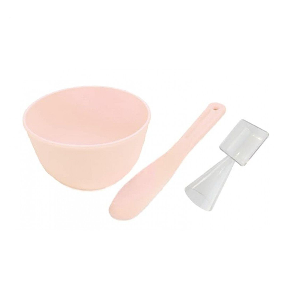 

Мисочка з лопаткою та мірною ложкою для косметичних продуктів Cosmo Shop бежева, 13 см (CS099B)