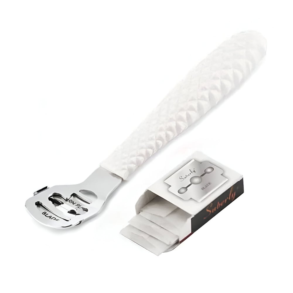 

Педикюрний станок Cosmo Shop з ергономічною ручкою та додатковим набором лез, білий, 4 шт (CS48W)