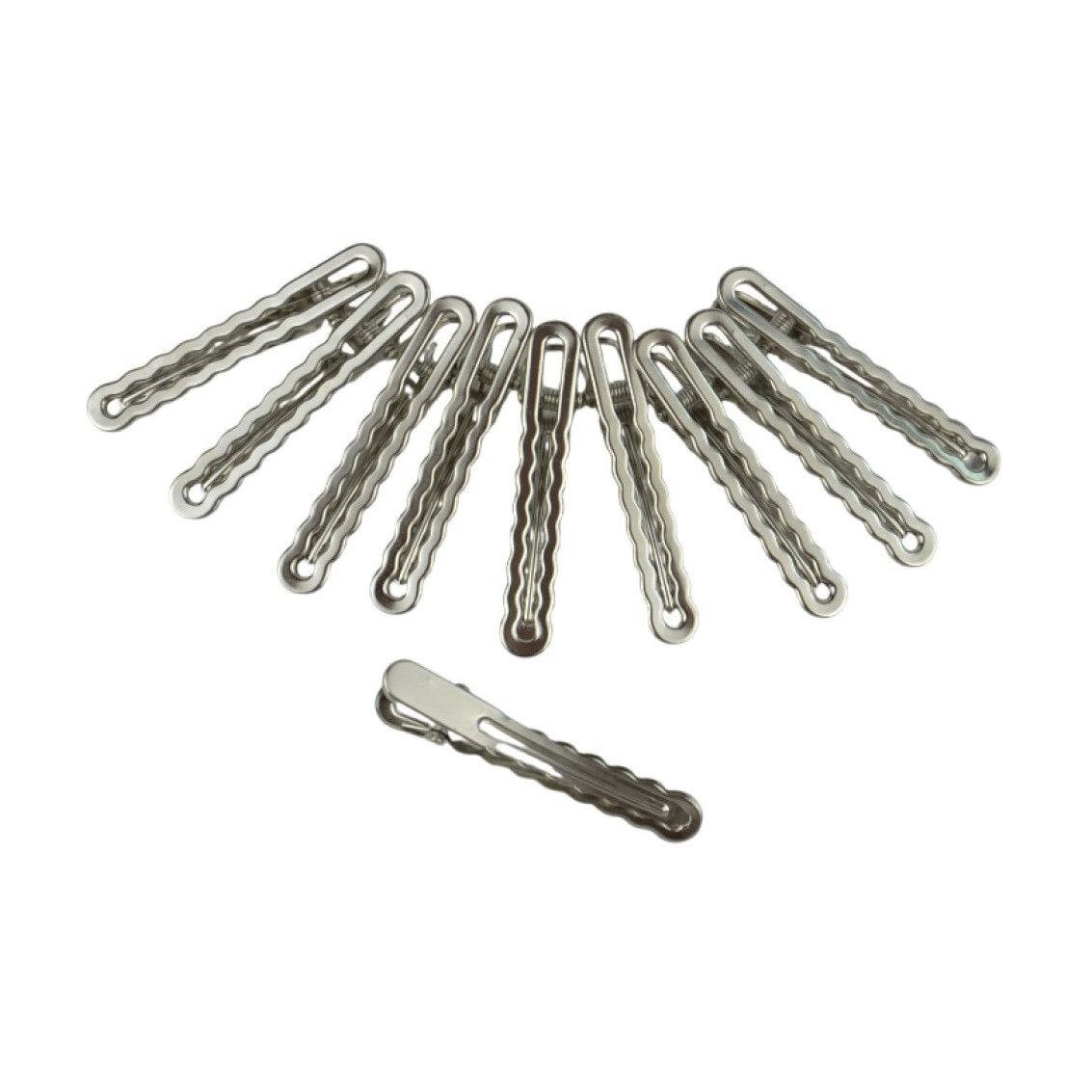 

Пробірні затискачі для волосся Cosmo Shop металеві, довжина 55 мм, 10 шт (CS7055)