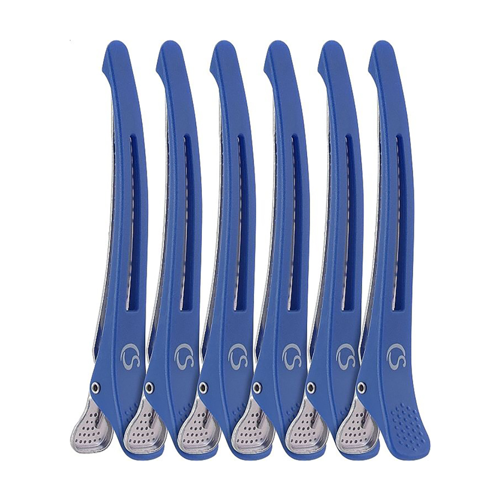 

Пробірні затискачі для волосся Cosmo Shop пластикові, сині, довжина 80 мм, 6 шт (CS77A)