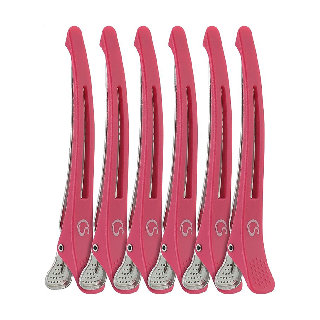 

Пробірні затискачі для волосся Cosmo Shop пластикові, рожеві, довжина 115 мм, 6 шт (CS77R)