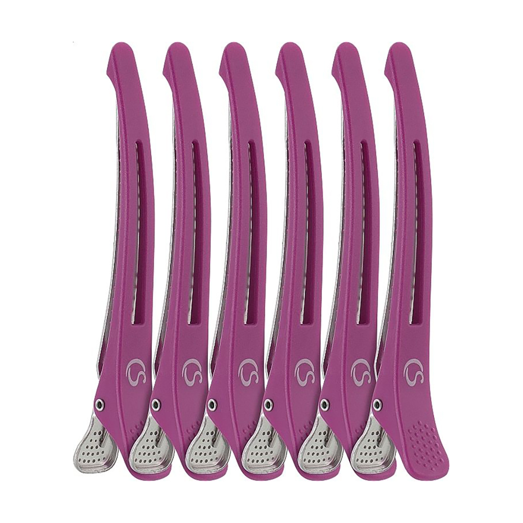 

Пробірні затискачі для волосся Cosmo Shop пластикові, фіолетові, довжина 115 мм, 6 шт (CS77V)