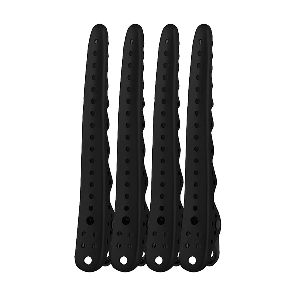 

Пробірні затискачі для волосся Cosmo Shop Акула, металеві, чорні, довжина 105 мм, 4 шт (CS79B)